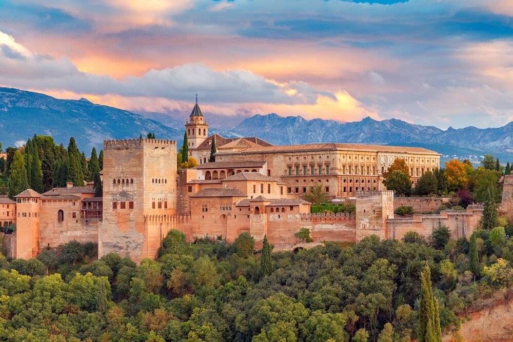 Palace and fortress of Alhambra in Granada, Spain