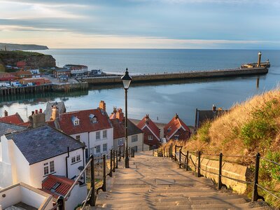 The 199 Steps at Whitby on the North Yorkshire coastline