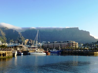 Table Mountain viewed from Cape Town harbour, South Africa