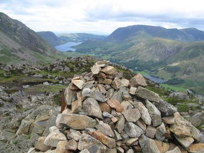 Pile of stones on Haystacks, Buttermere, Lake District, Cumbria