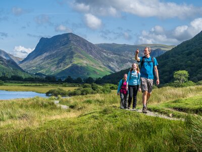 Exploring Crummock Water in  the Buttermere Valley, Lake District, England