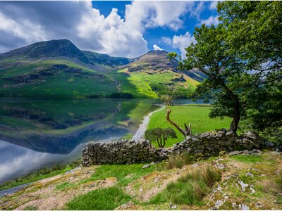 View across Buttermere to High Stile Ridge, Lake District