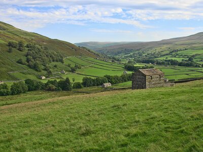 Meadows, Barns and Drystone Walls in Upper between Keld and Muker, Yorkshire Dales, North Yorkshire